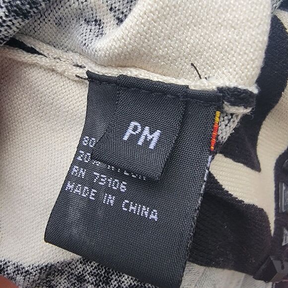 Vintage Michael Simon beaded embellished black and white floral silk blend... - Picture 6 of 8